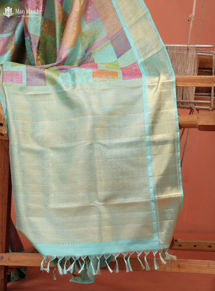 Teal Blue Kanchipuram Silk Saree