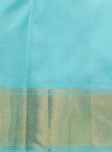 Teal Blue Kanchipuram Silk Saree