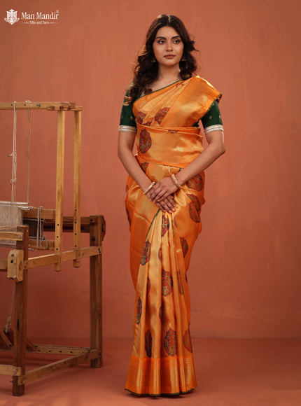 Orange Kanchipuram Silk Saree