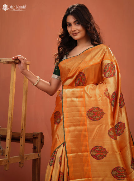 Orange Kanchipuram Silk Saree
