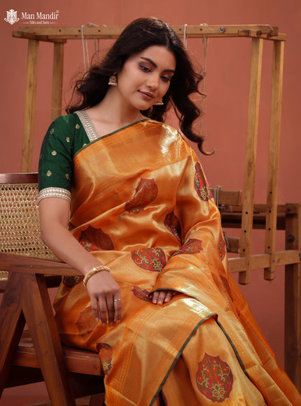 Orange Kanchipuram Silk Saree