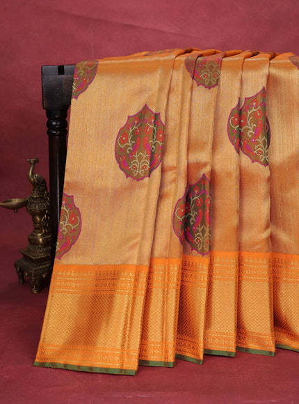 Orange Kanchipuram Silk Saree