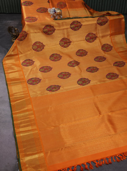 Orange Kanchipuram Silk Saree