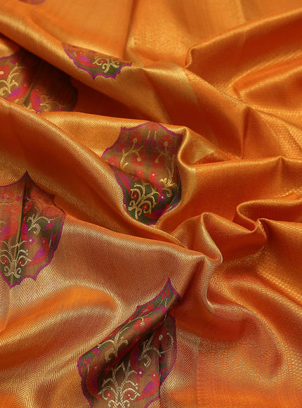 Orange Kanchipuram Silk Saree