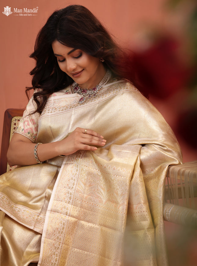 Gold Kanchipuram Tissue Silk Saree