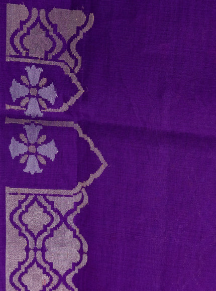 Violet-Pink Banarasi Real Zari Kora Saree