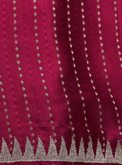 Pink Crepe Silk Saree With Border Embroidery