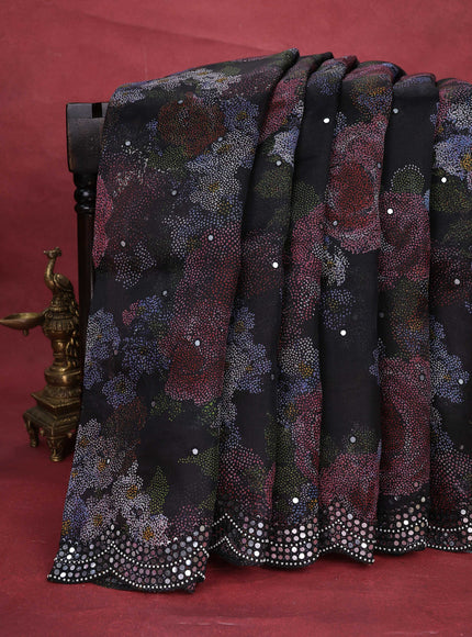 Black Organza Silk Saree