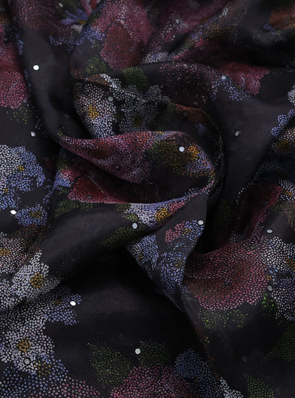 Black Organza Silk Saree