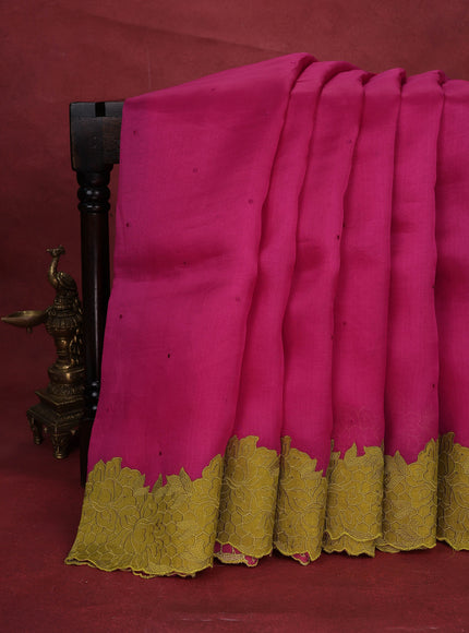 Pink Organza Silk Saree