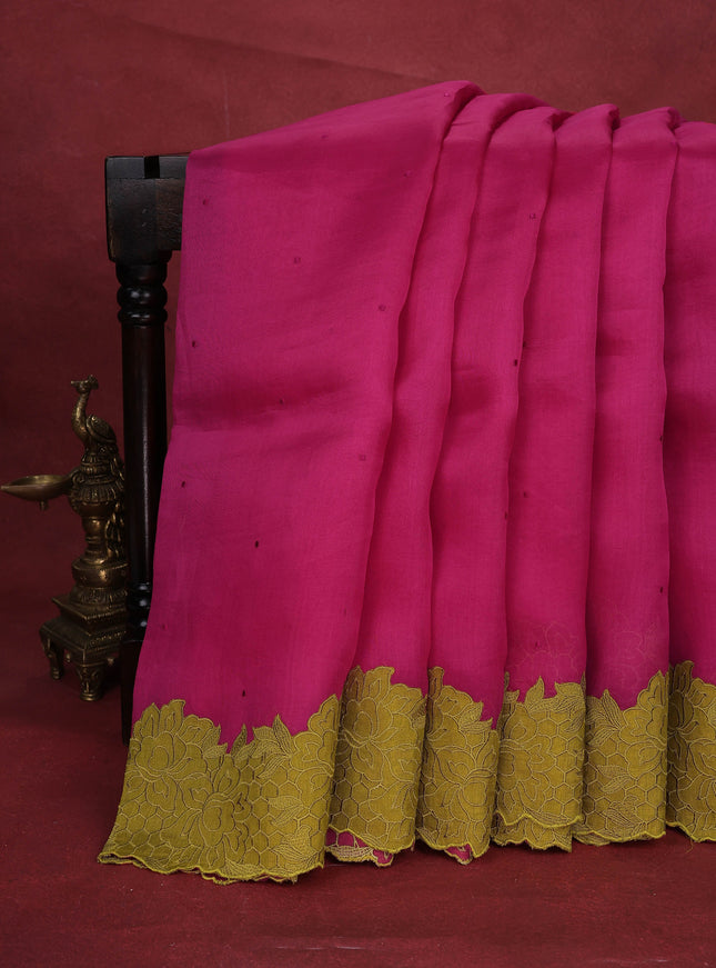 Pink Organza Silk Saree