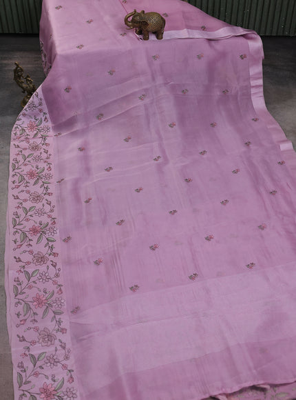 Lavender Organza Silk Saree