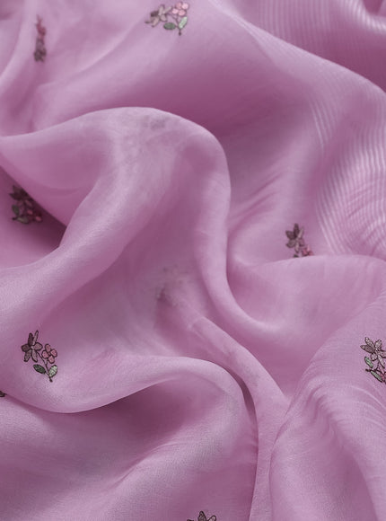 Lavender Organza Silk Saree