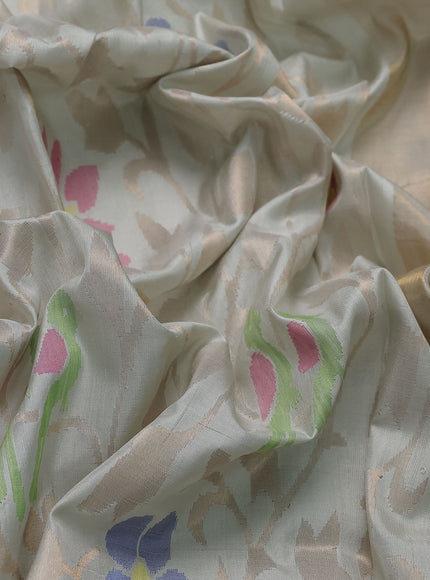 Pista Green Uppada Silk Saree With Jamdhani Weaves