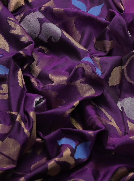 Violet Uppada Silk Saree With Jamdhani Weaves