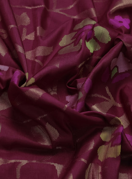 Maroon Uppada Silk Saree With Jamdhani Weaves
