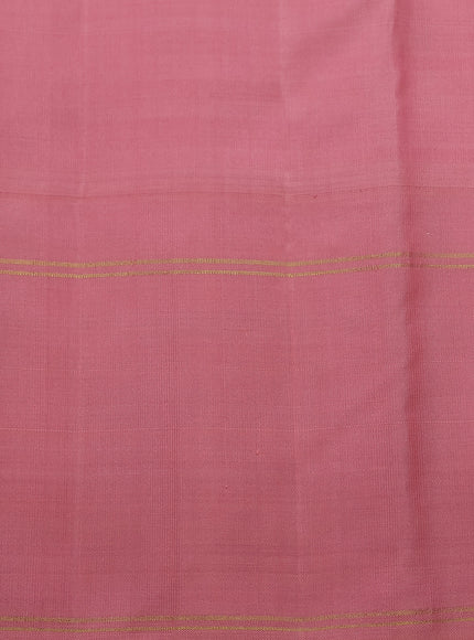 Multi Colour-Peach Pink Kanchipuram Silk Saree