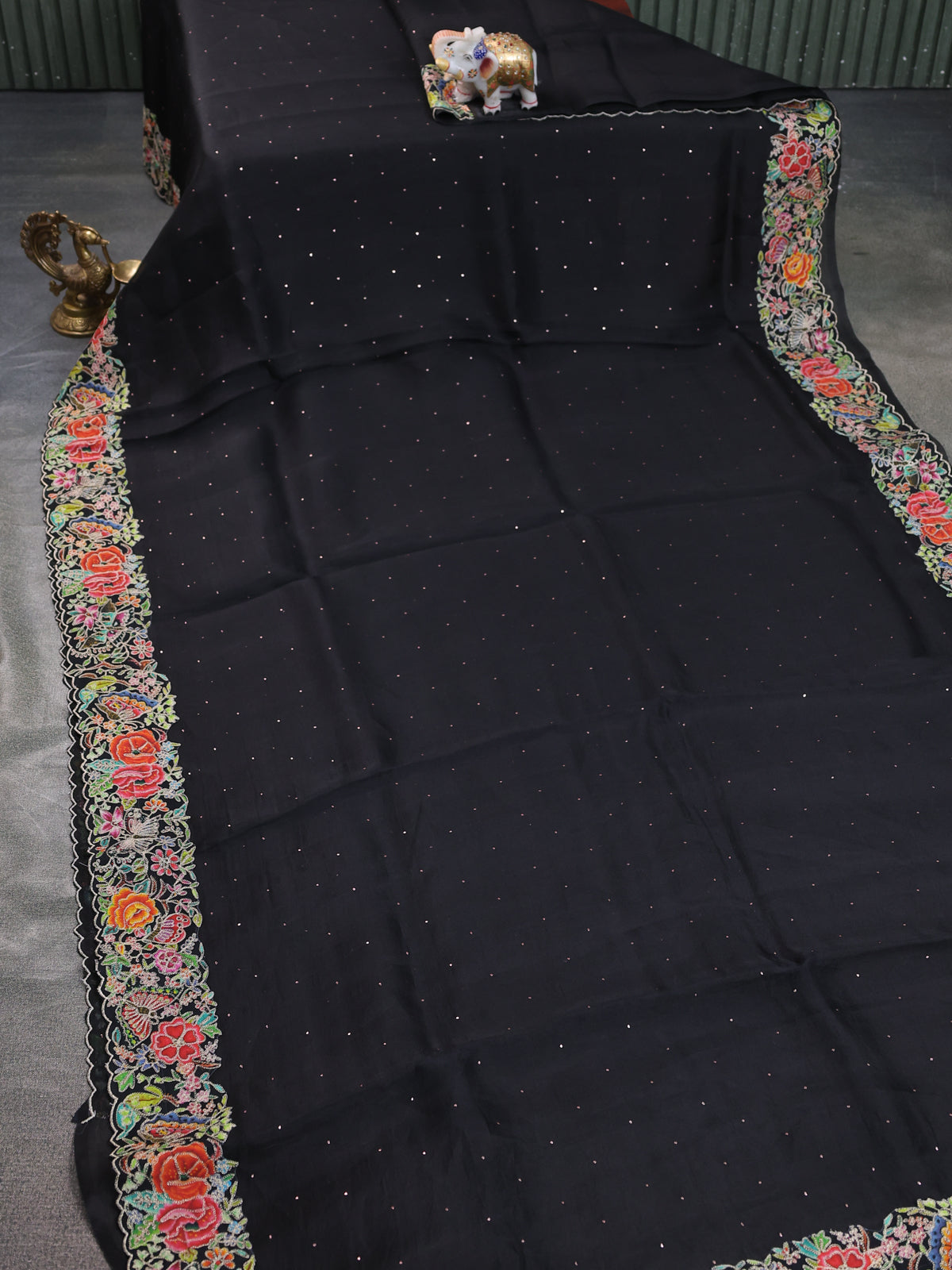 Black Organza Silk Saree