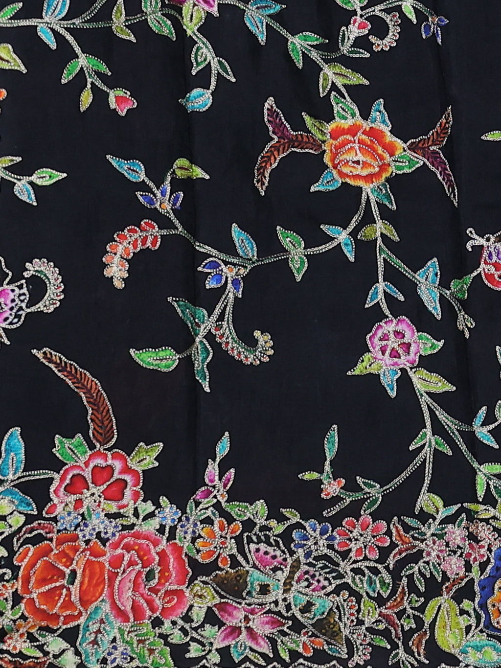 Black Organza Silk Saree