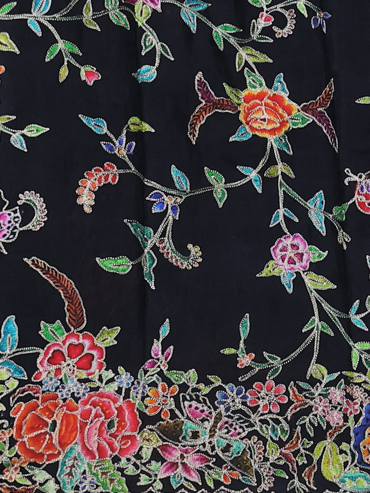 Black Organza Silk Saree