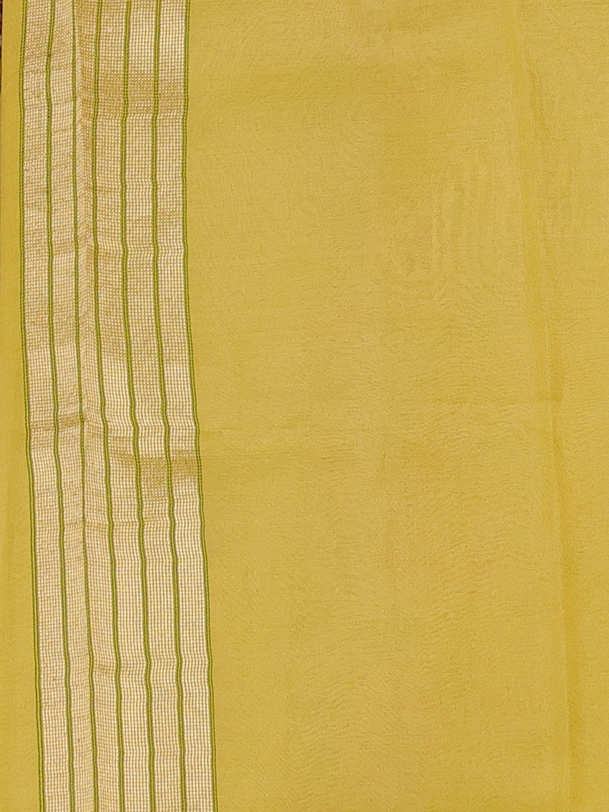 Yellow Banarasi Kora Silk Saree