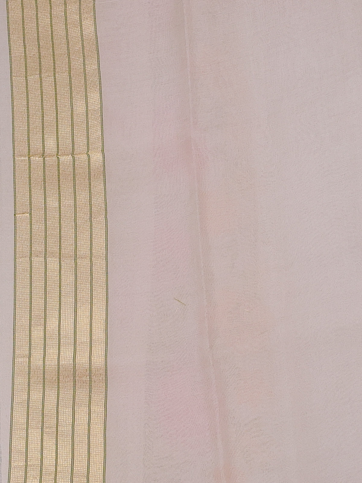 Cream Banarasi Kora Silk Saree