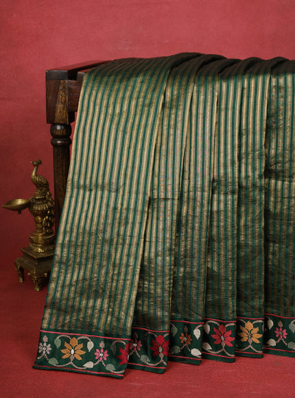 Dark Green Embroidered Banarasi Silk Saree