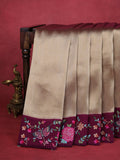 Gold -Wine Tissue Silk Saree