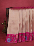 Gold -Pink Tissue Silk Saree