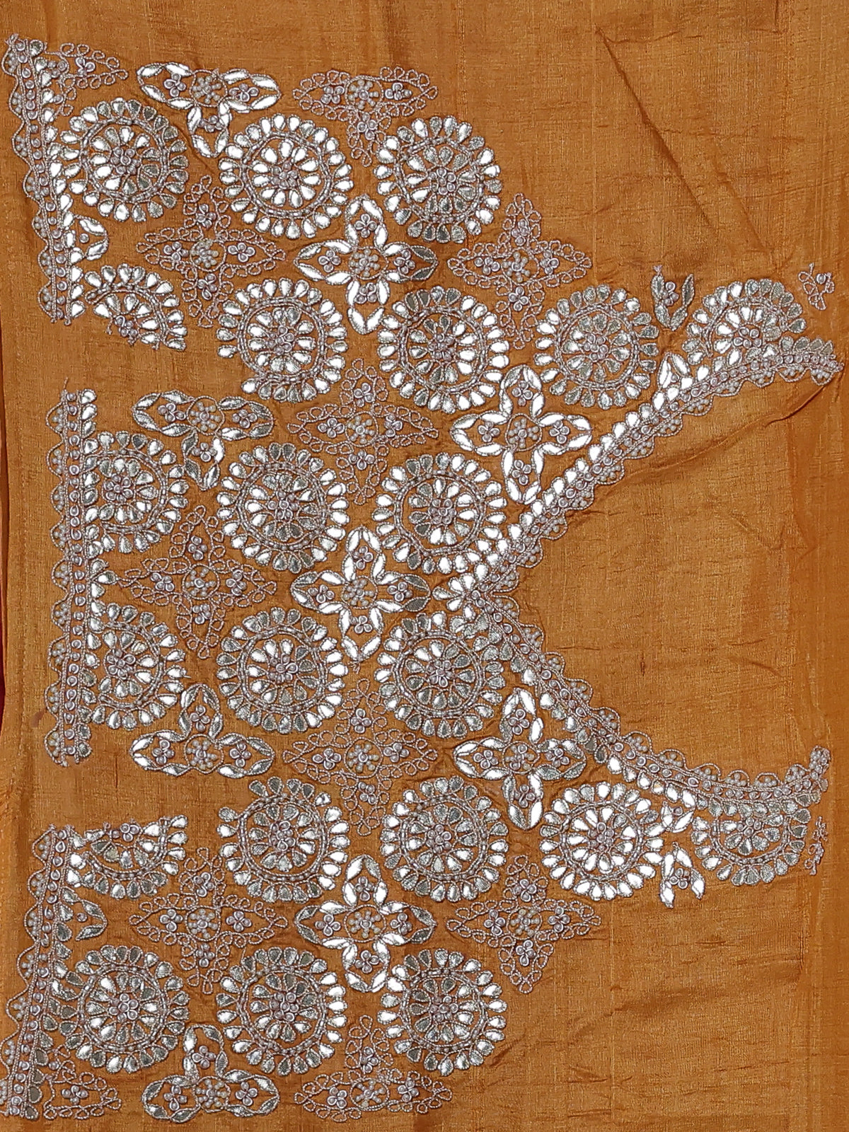 Maroon-Mustard Tussar Silk Saree