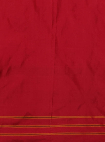 Cream-Red Pochampally Silk Saree