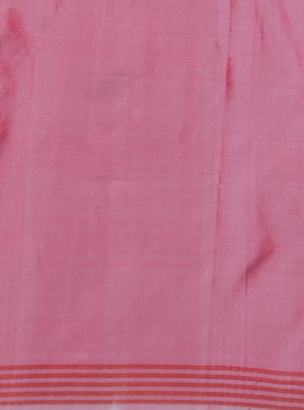 Light Blue-Red Pochampally Silk Saree