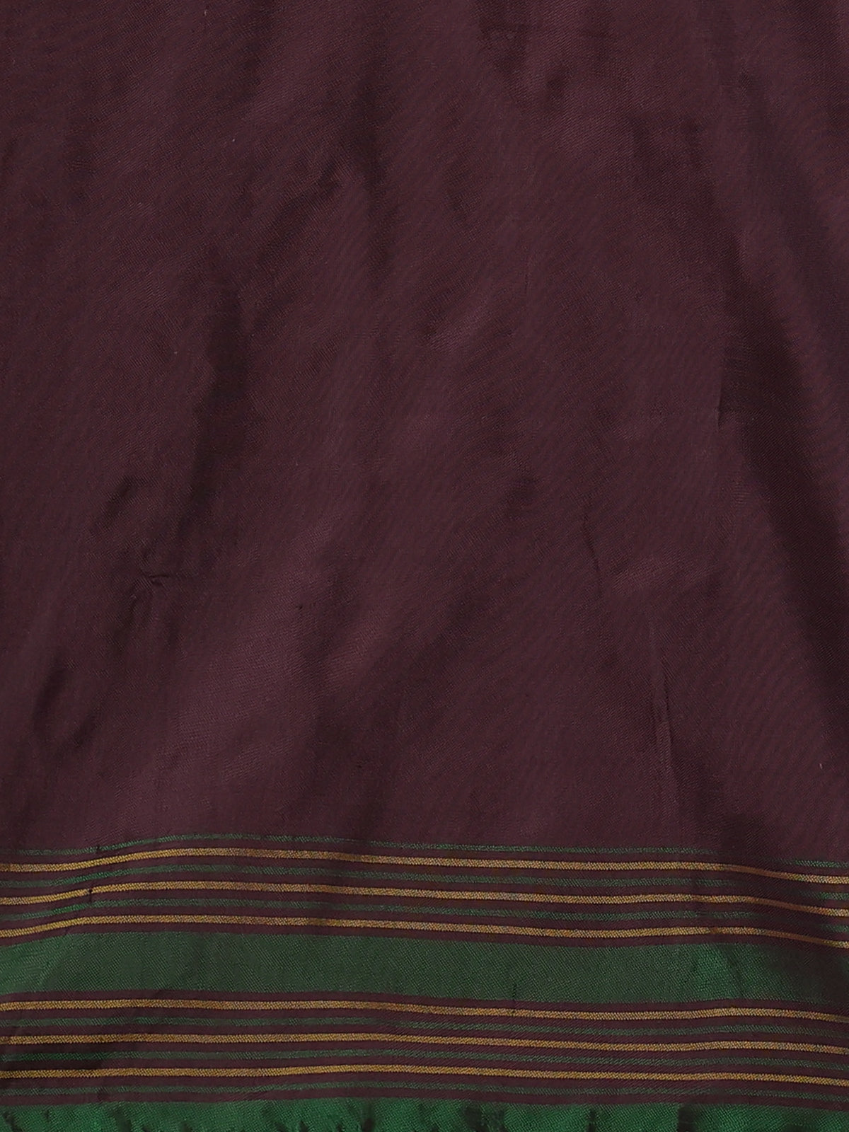 Brown-Green Pochampally Silk Saree