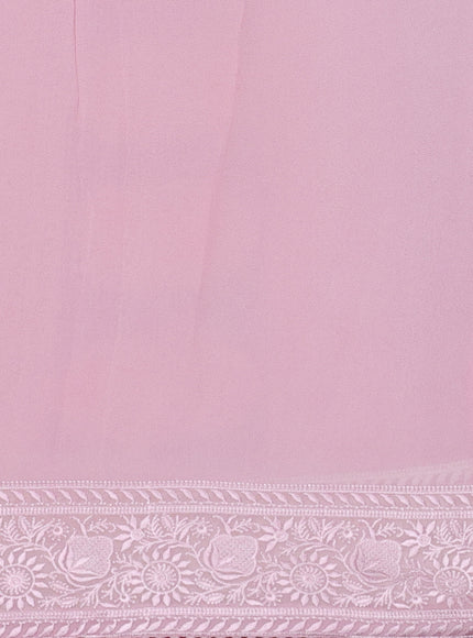 Baby Pink Sequin Embroidered Georgette Saree