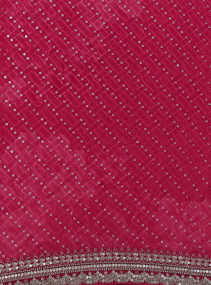 Pink Sequin Embroidered Georgette Saree