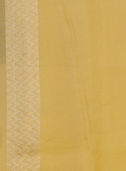 Yellow Banarasi Kora Saree