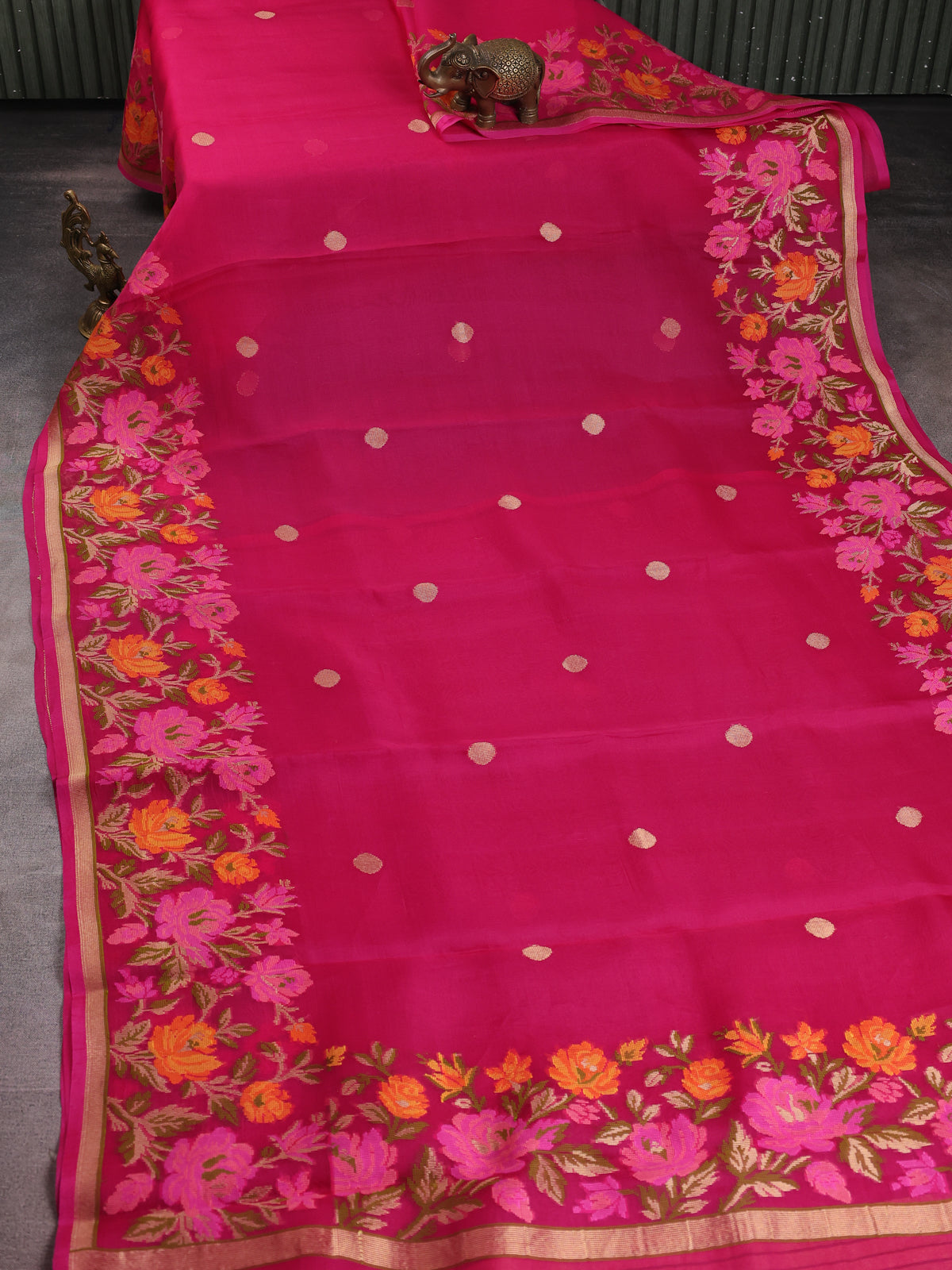 Pink Banarasi Kora Saree