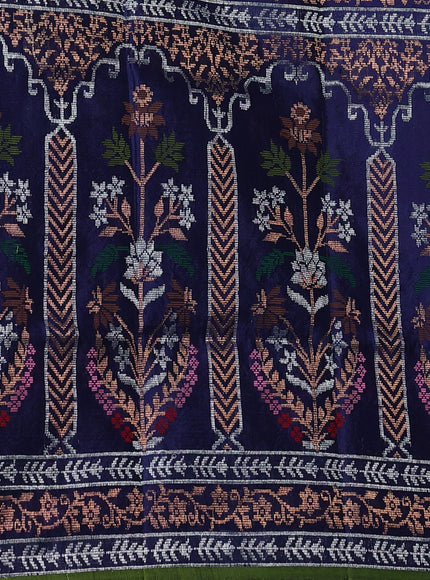 Navy Blue Kota Tissue Silk Saree