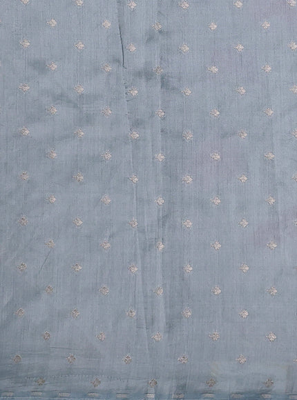 Grey Organza Hand Painted Silk Saree