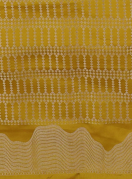 Mustard Yellow Banarasi Tanshoi Silk Saree