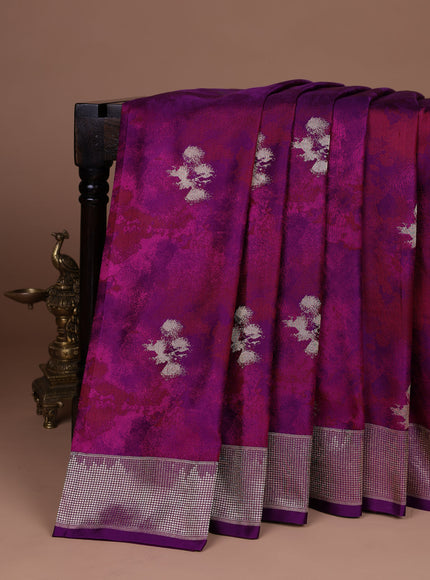 Purple Banarasi Tanshoi Silk Saree