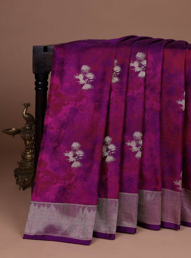 Purple Banarasi Tanshoi Silk Saree