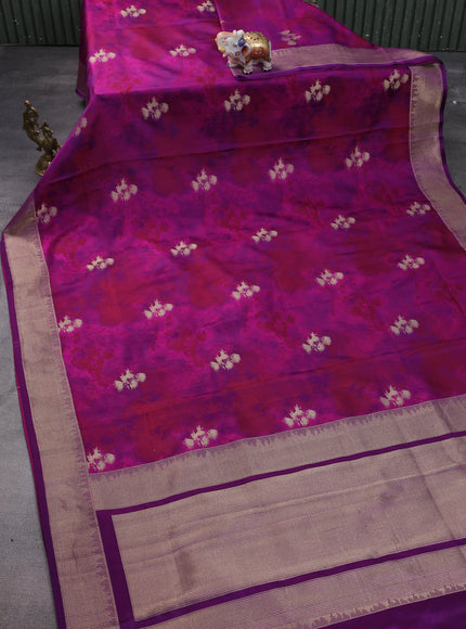 Purple Banarasi Tanshoi Silk Saree