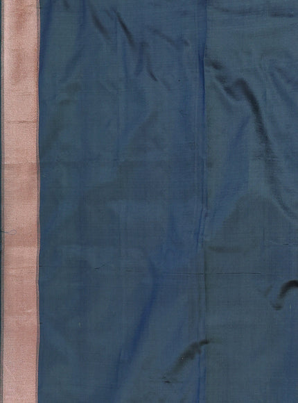 Peacock Blue Banarasi Tanshoi Silk Saree
