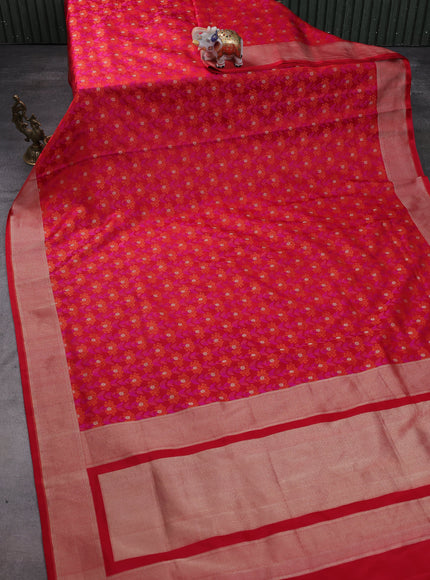 Red Banarasi Tanshoi Silk Saree
