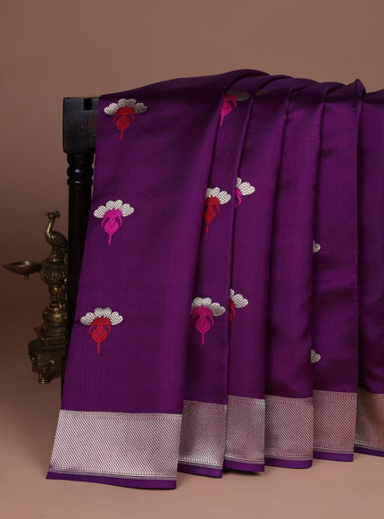 Violet Chanderi Silk Saree