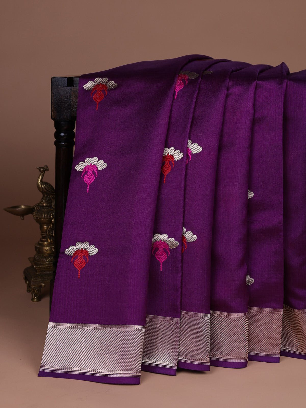 Violet Chanderi Silk Saree