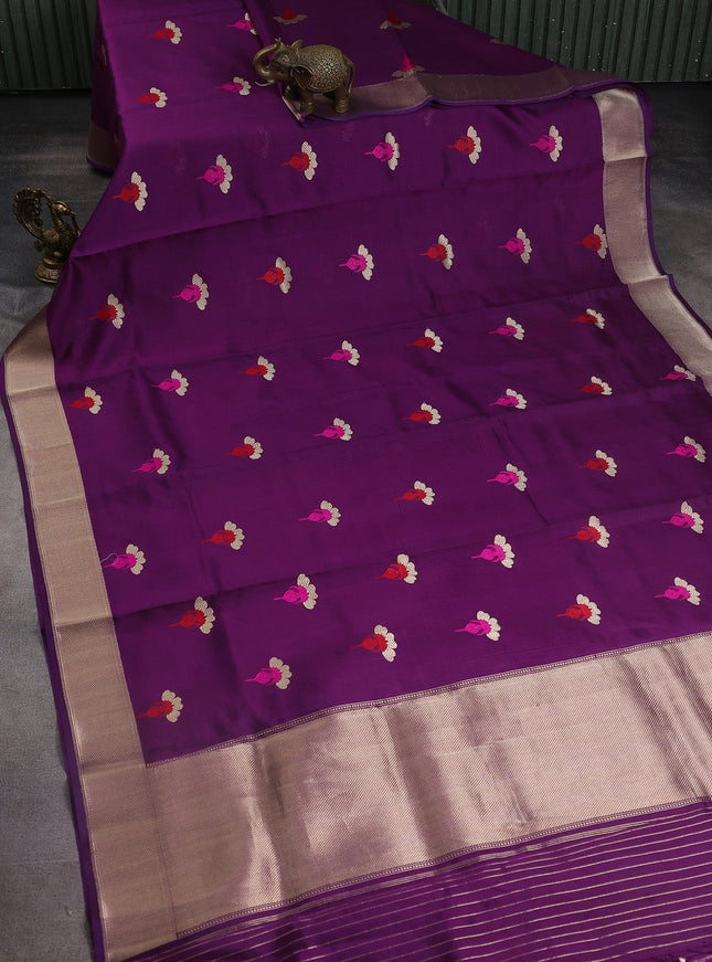 Violet Chanderi Silk Saree