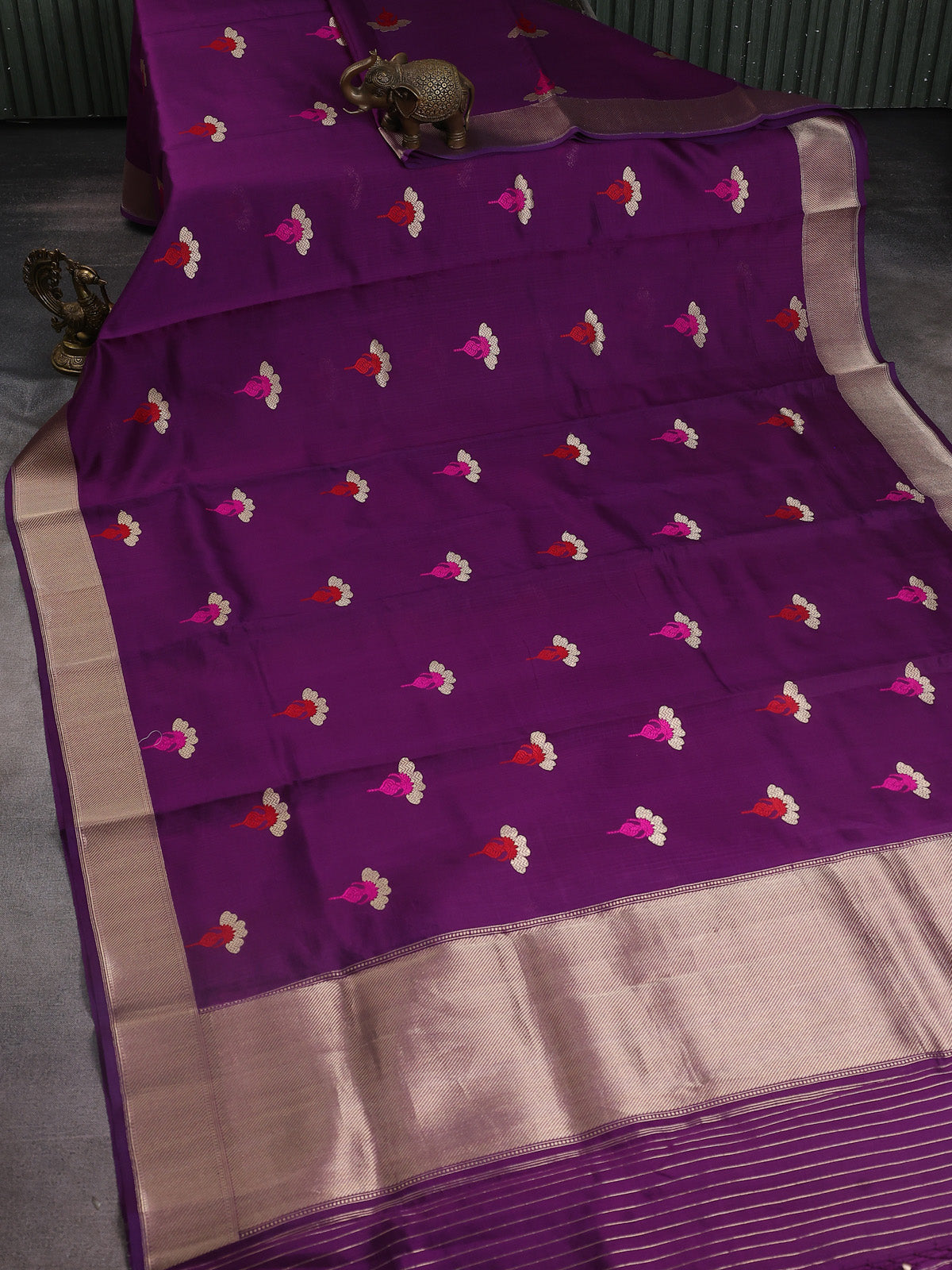 Violet Chanderi Silk Saree