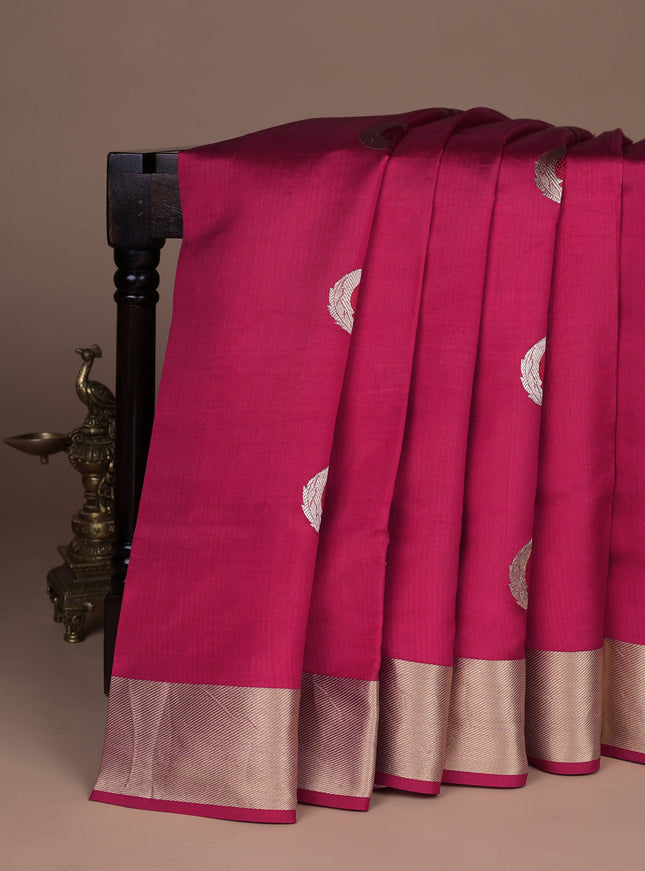 Pink Chanderi Silk Saree